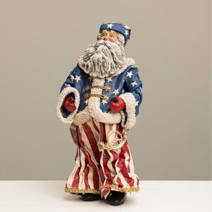 Kurt Adler Patriotic Santa Fabriché Americana Xmas Folk Art Father Christmas